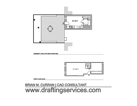 A project sample of floor plan survey drawings.